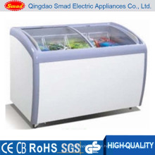 R134A supermercado porta de vidro deslizante Ice Cream Chest Freezer